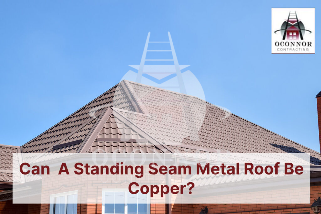 Modern standing seam metal roof with clear skies in the background.