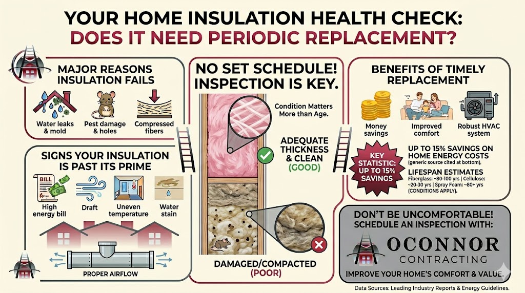 Should You Replace Insulation Periodically? 2 OConnor Contracting should you replace insulation periodically
