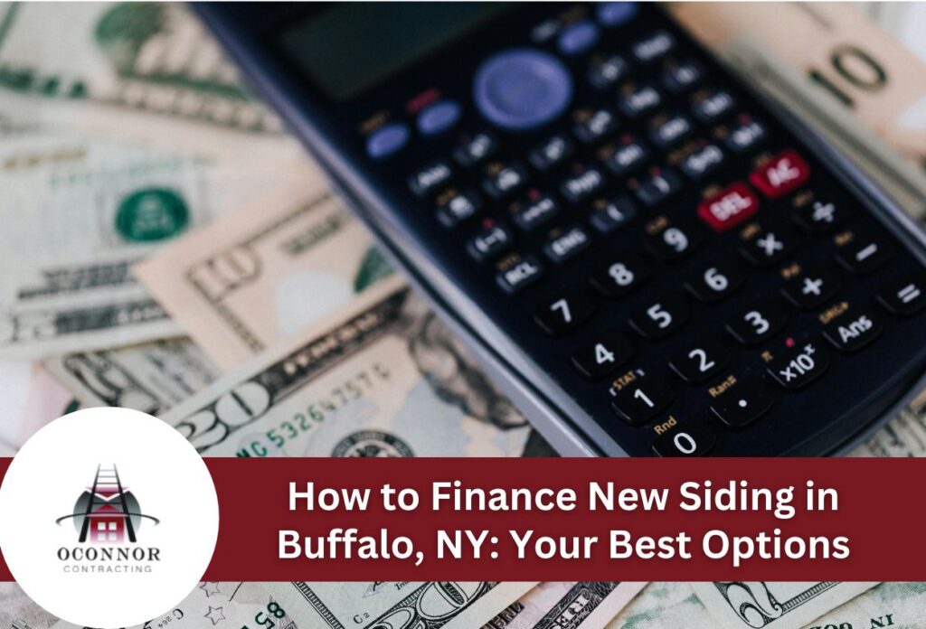 Calculator and cash represent financing options for siding in Buffalo, NY.