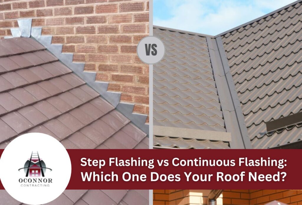 Comparison of step flashing and continuous flashing on roofs